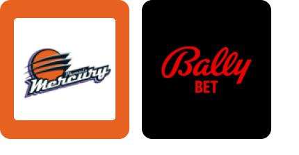 WNBA Mercury and Bally Bet Logos