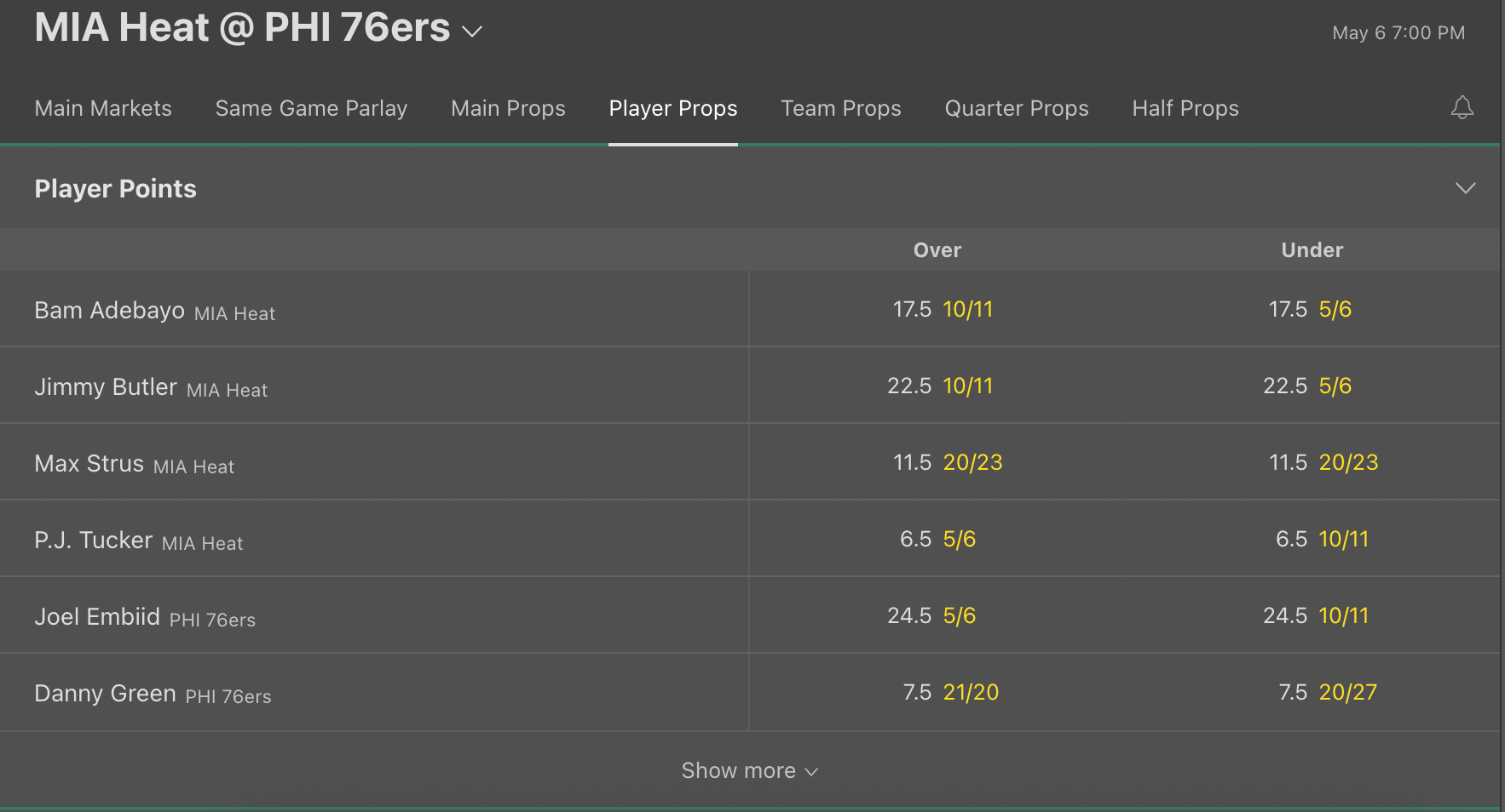 bet365 props